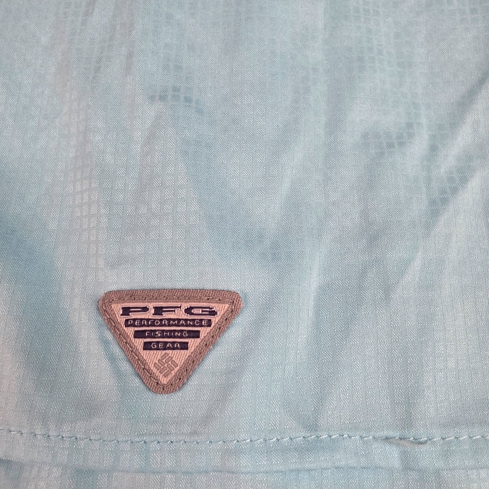 Columbia Fishing Shirt Womens Size XL Light Blue PFG Short Sleeve Vented Snap Up - Picture 7 of 8